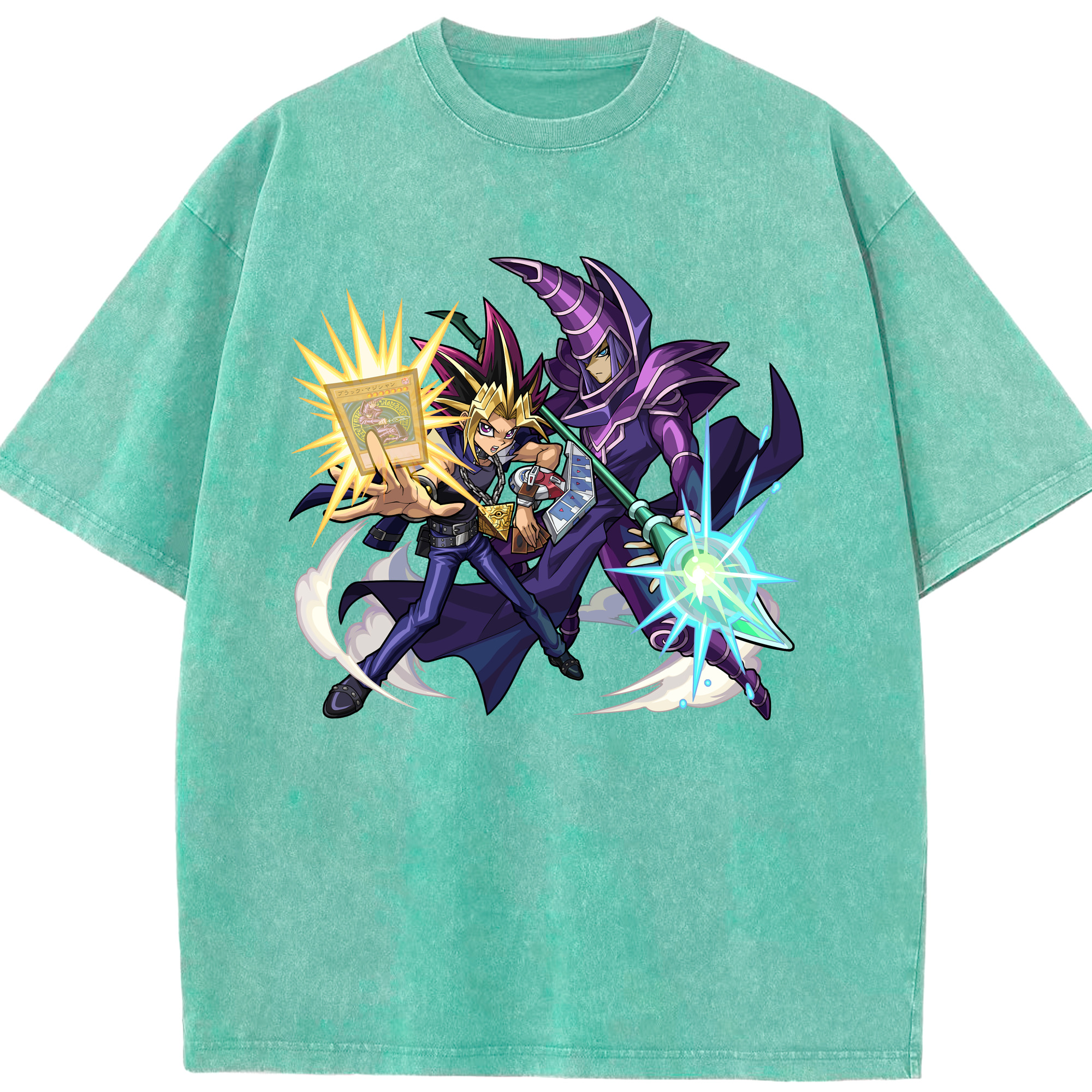 （画像用） 遊☆戯☆王 Yu-Gi-Oh! 綿100% ヴィンテージ風 半袖Tシャツ（フロントプリント）